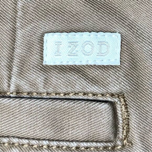 IZOD Saltwater Flat Front Slim Fit Chinos in Mocha Brown Men’s 33 - Picture 5 of 8